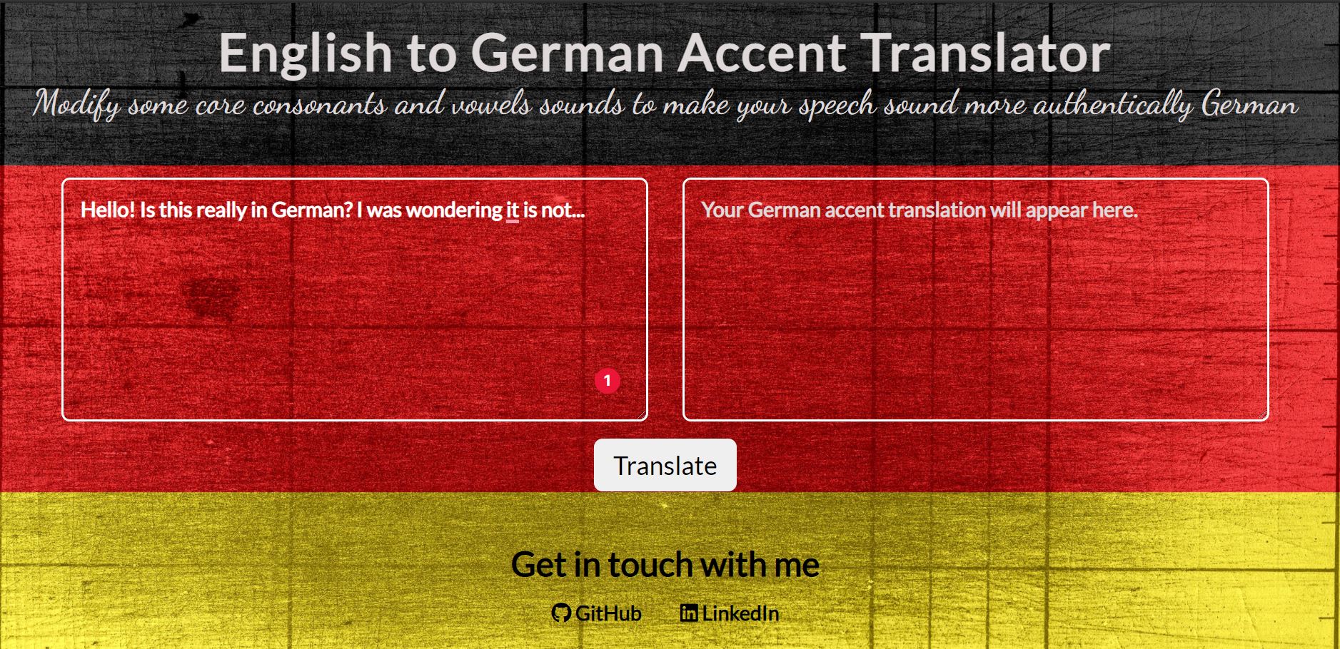 German Accent Translation